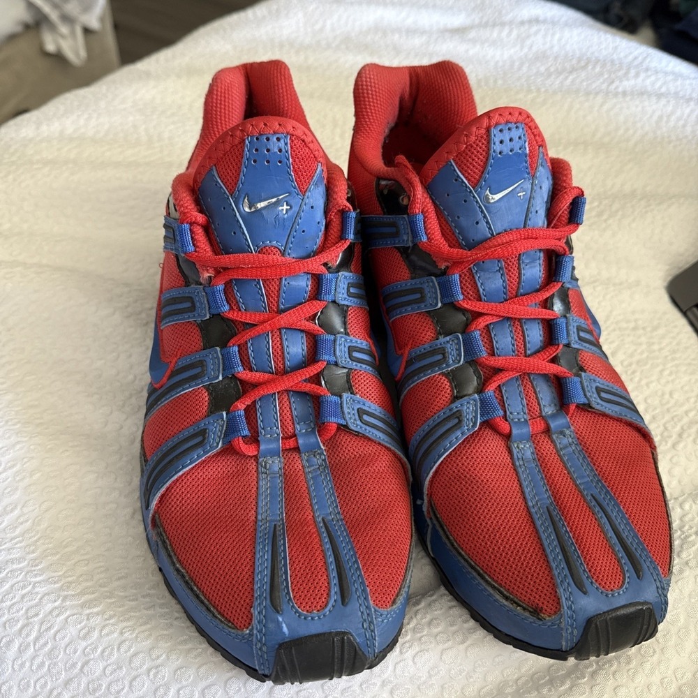 NIKE iD Shox Red And Blue 317649-992 Size 9 US